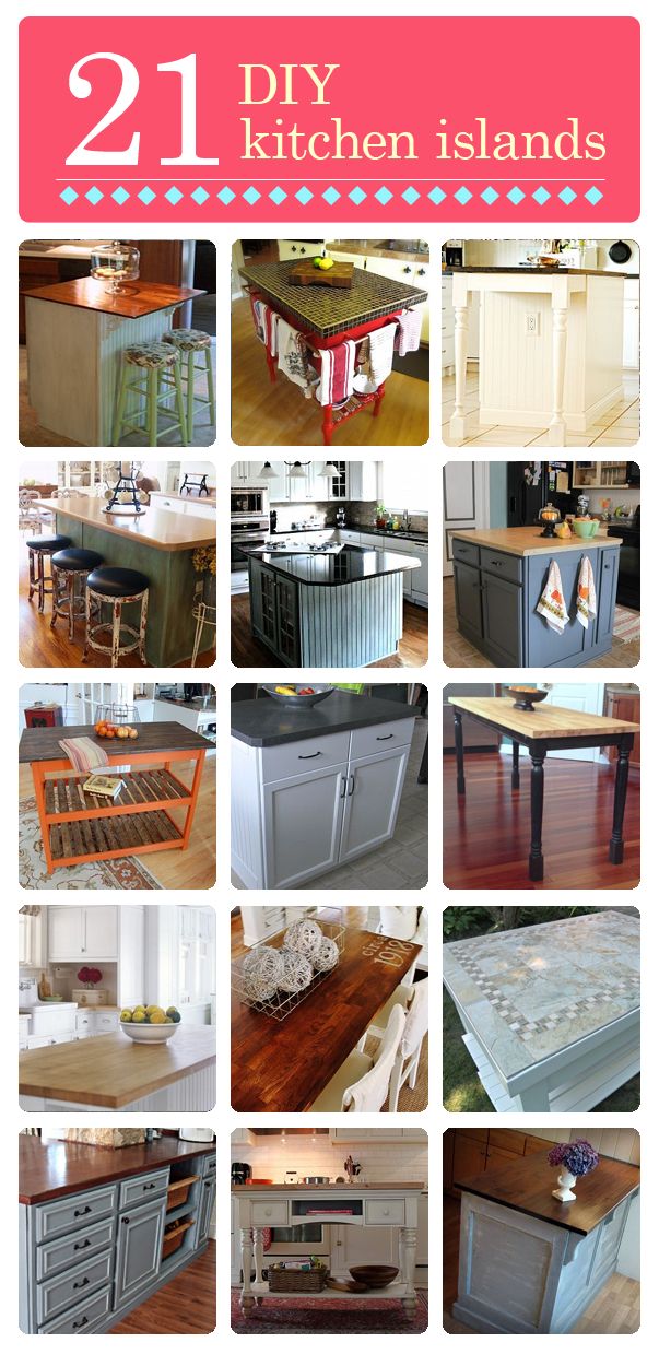 21 DIY Kitchen Islands. Try the small table in our kitchen. Do we have room?
