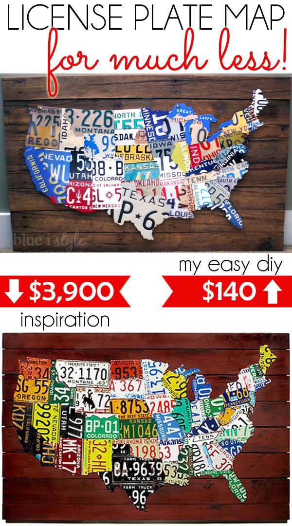 Blue i Style: {DIY with style} A License Plate Map High Low Project
