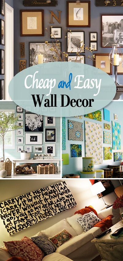 Cheap and Easy Wall Decor • Great ideas for decorating your walls when money i...