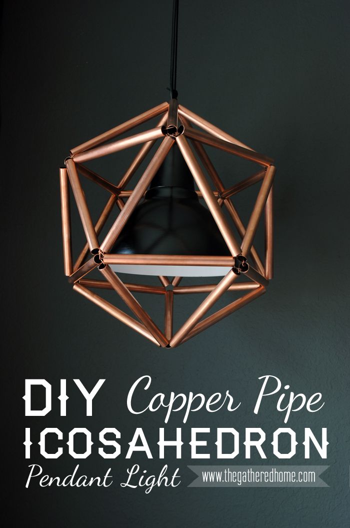 DIY Copper Pipe Icosahedron Pendant Light #geometric