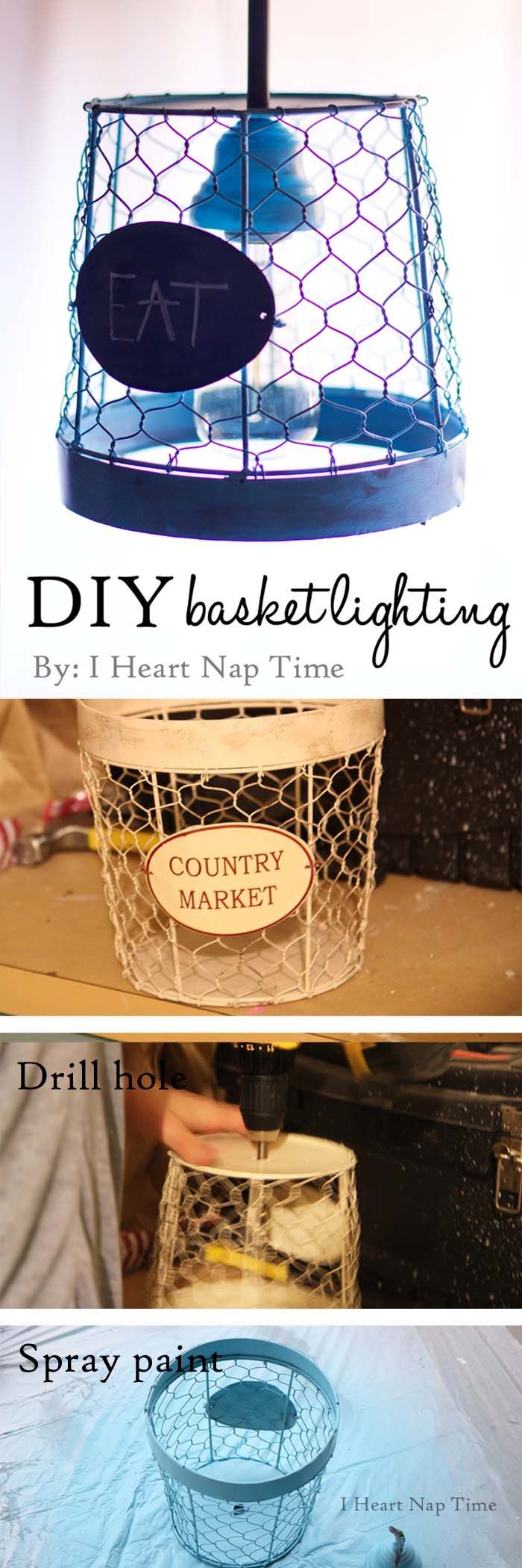 DIY light fixture | Easy DIY project to add a little pop to the home. Click thro...