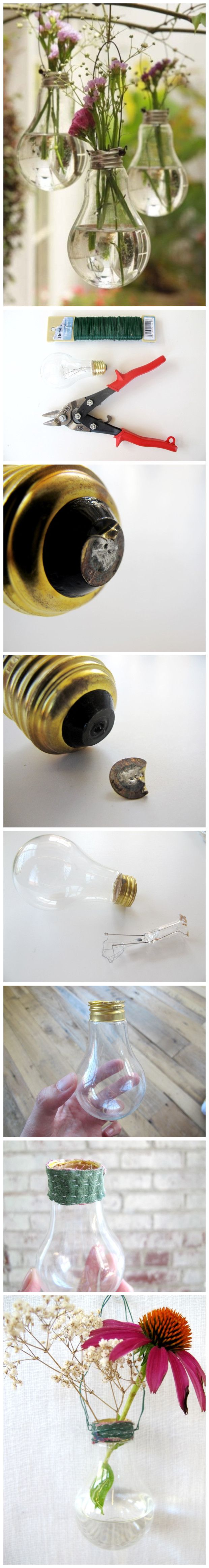 DIY lightbulb flower vase