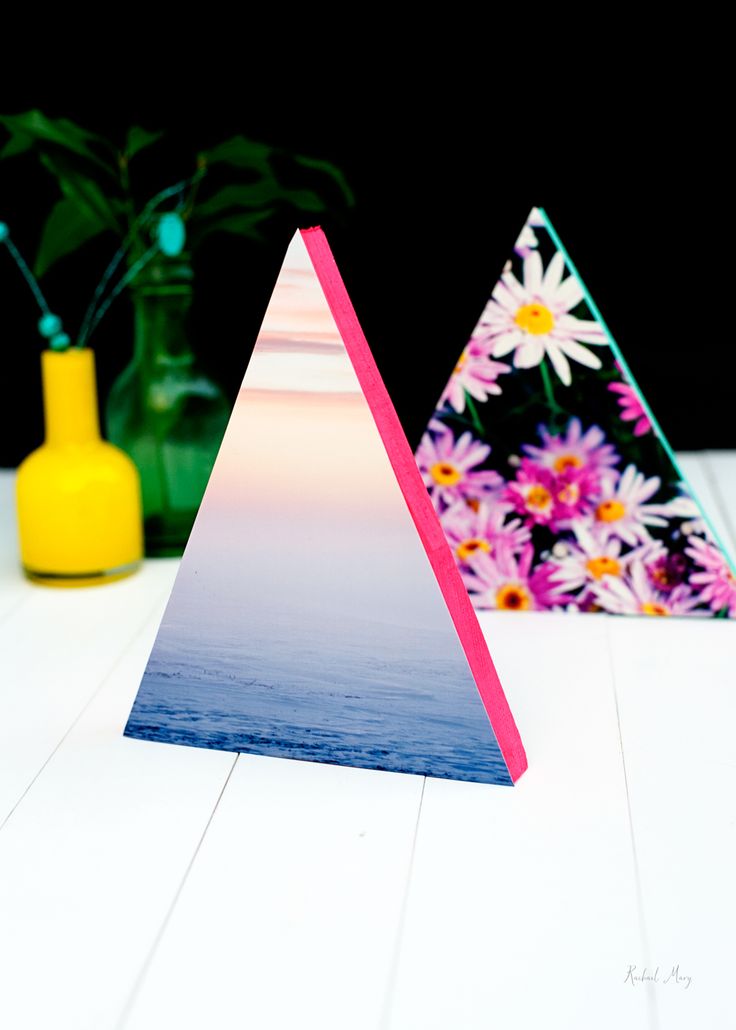 DIY Neon Triangle photo frames | Easy DIY project to make from Rachael Mary