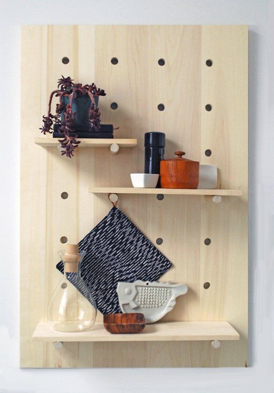 DIY Project Idea: How to Make a Modern Pegboard Shelving System — Apartment Th...