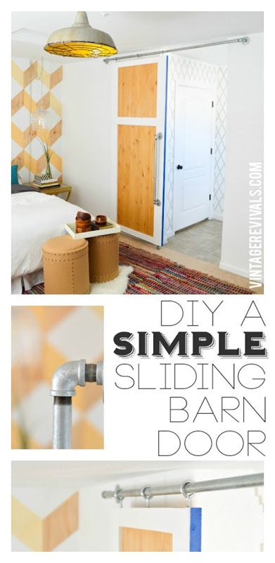 DIY Simple Sliding Barn Door @ Vintage Revivals