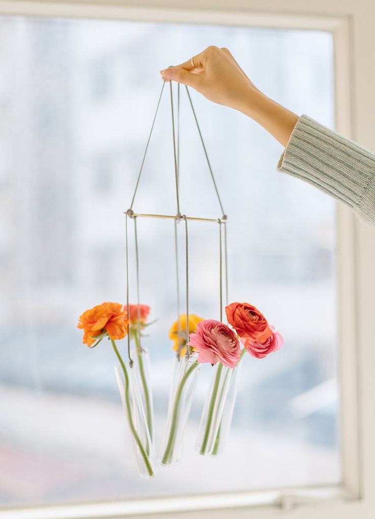 DIY Test Tube Vase Floral Chandlier