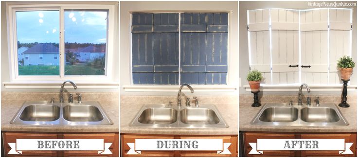 DIY Upcycled Shutter, Before & After, by Vintage News Junkie