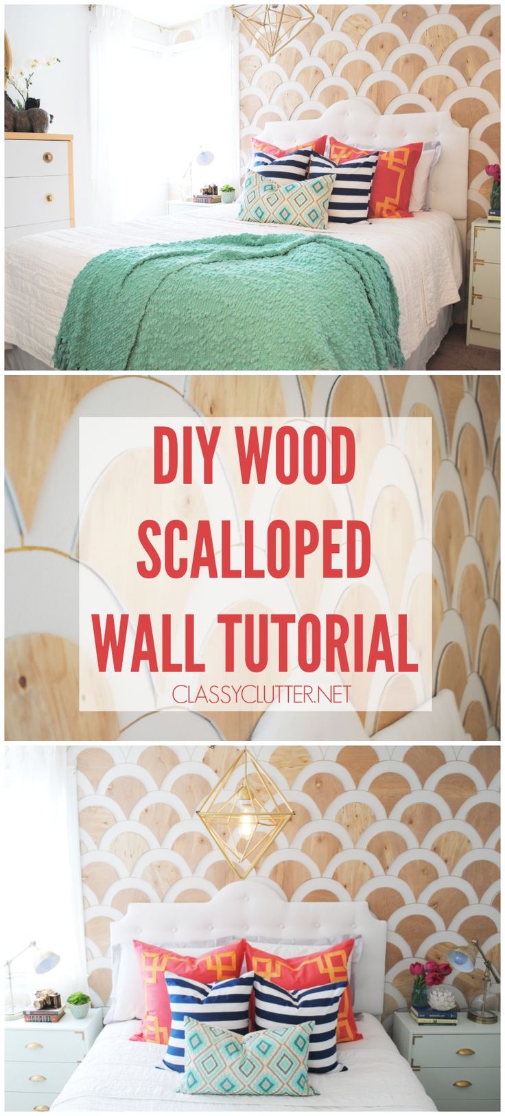 DIY Wood Scalloped Wall Tutorial - classyclutter.net
