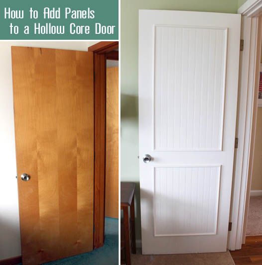 How to dress up hollow flat doors with moulding panels. This is an easy DIY proj...