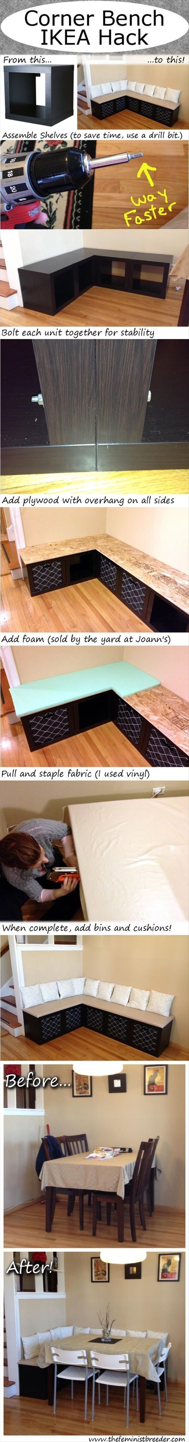 how to make a corner bench seating table for your dining room