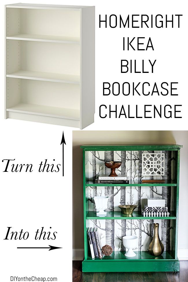 I love this IKEA Billy bookcase revamp . .. especially the background paper . . ...