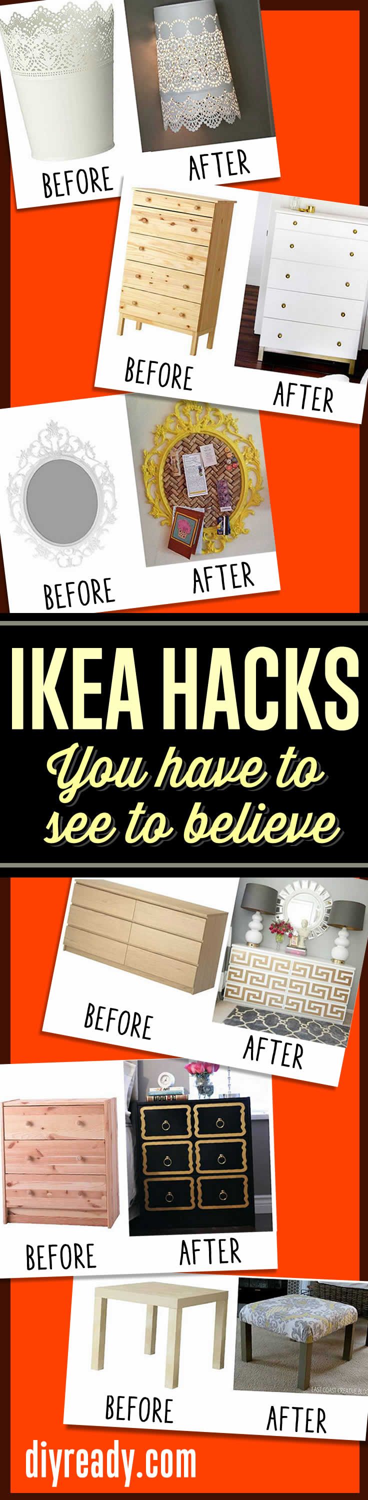 IKEA hack ideas - IKEA furniture hacks you have to see to believe! #diy #furnitu...