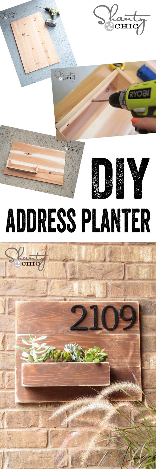 LOVE this wall planter with address numbers... Cheap and easy DIY project! www.s...