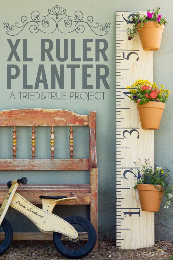 Make this XL Ruler Planter, the perfect decoration for your yard! You can even k...