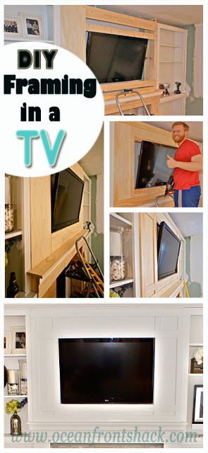 Ocean Front Shack: Framing in our TV over the Fireplace