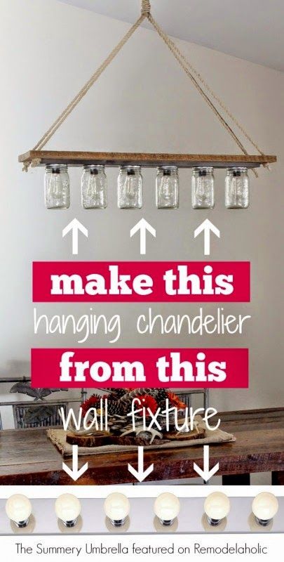 Remodelaholic Feature: Upcycle a Vanity Light Strip to a Hanging Pendant Light |...