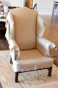 reupholstering a wingback chair