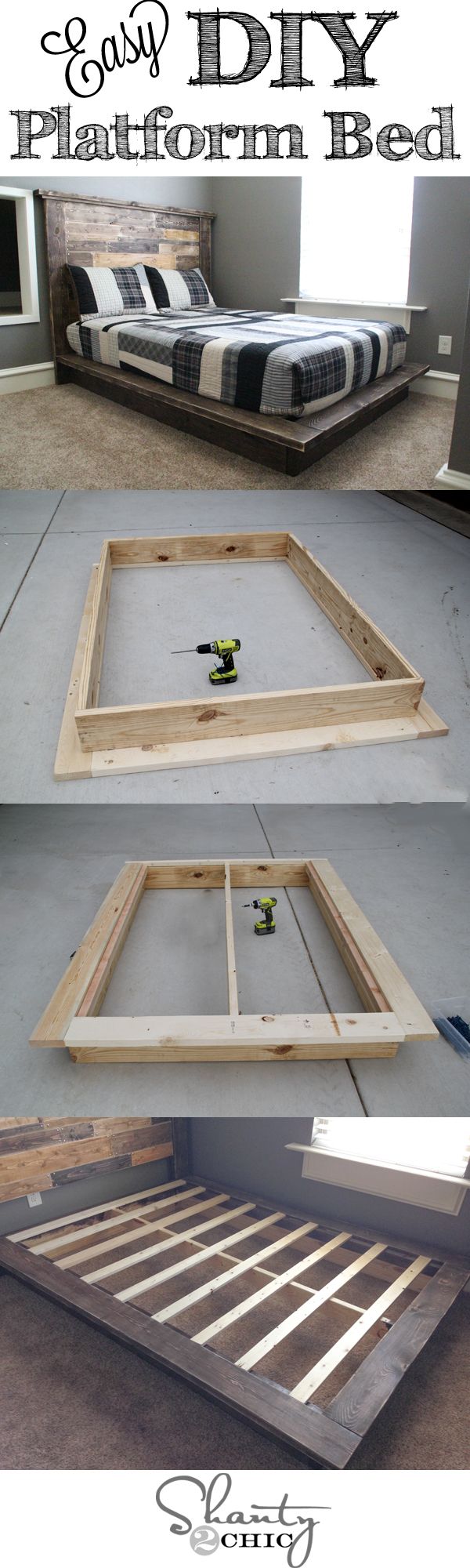 Easy DIY Platform Bed that anyone can build!
