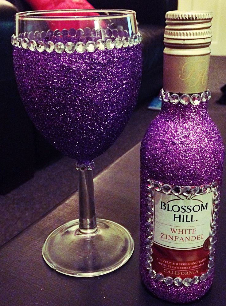 Decorative Bottles Glitter wine glasses Decor Object 