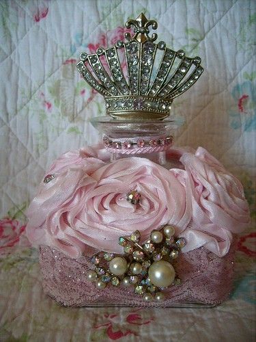 This perfume bottle is fit for a princess. Scratch that. Queen. #rosesandpearls ...