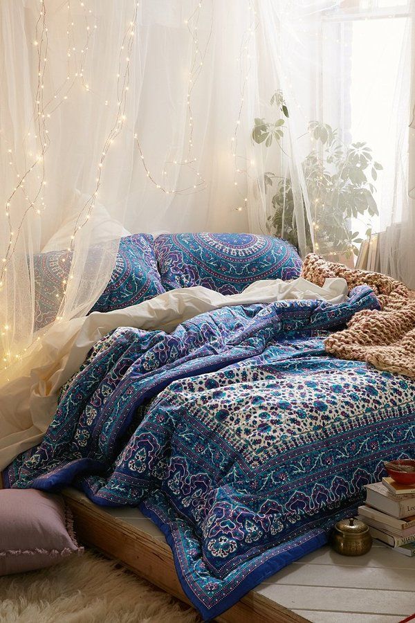 Boho bedroom with Magical Thinking Ophelia Medallion Comforter