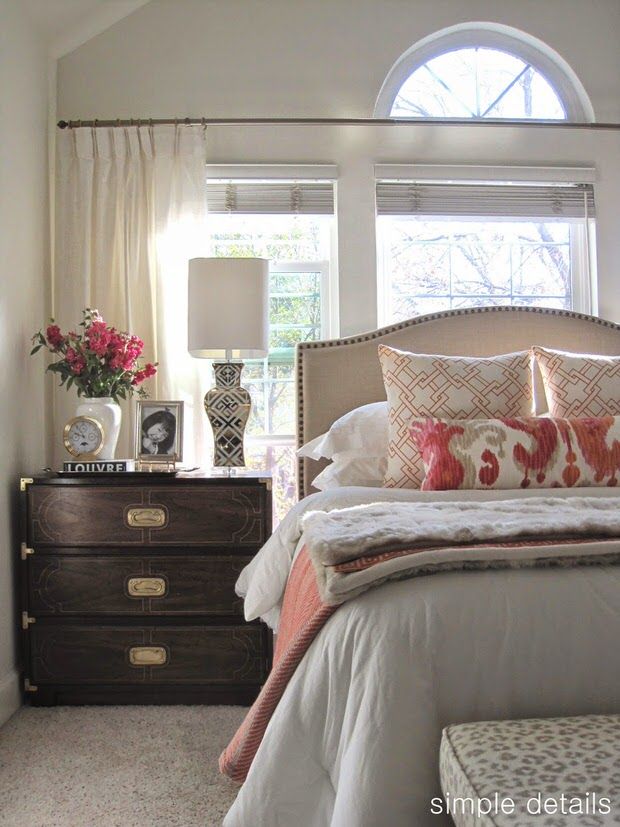Simple Details - One Room Challenge - Craigslist Bedroom - neutral with pop of c...