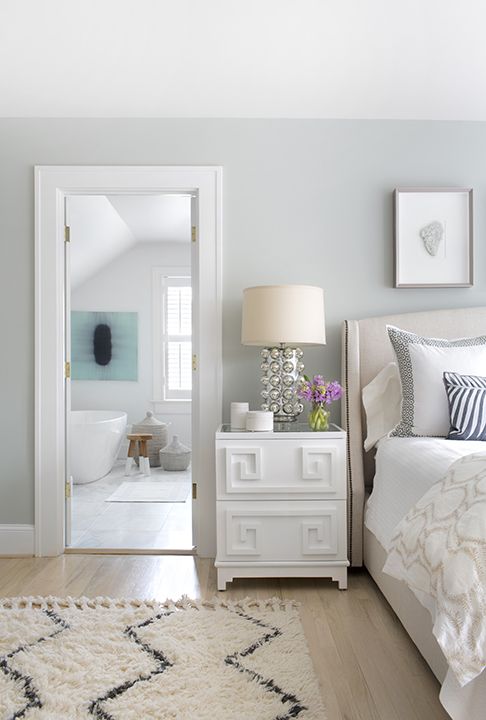 Furniture Bedrooms White Greek Key Nightstand