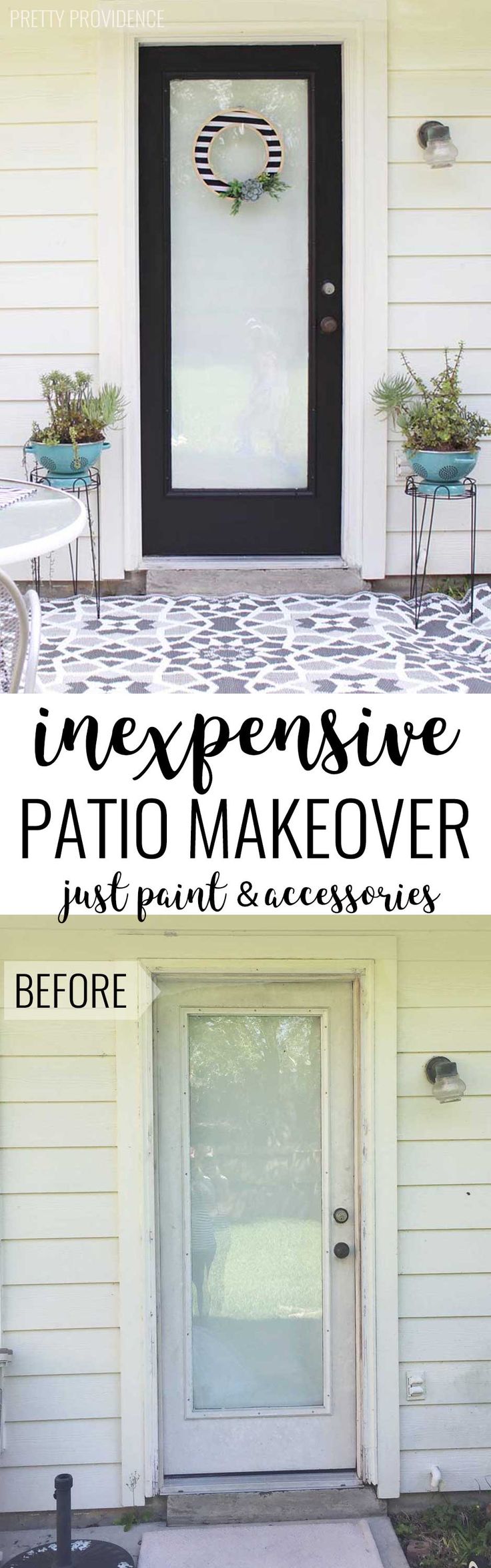 The power of PAINT! This door and patio area looks incredible and the transforma...