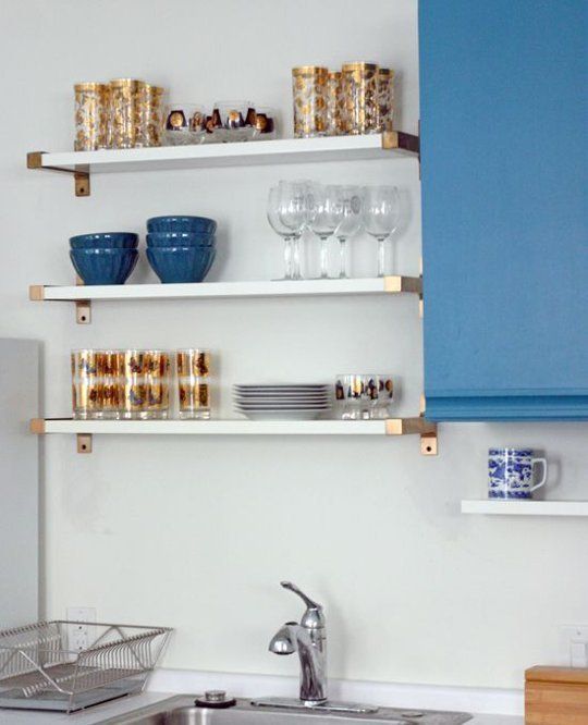A Genius Kitchen IKEA Hack: Gleamy Gold Brackets The Kitchn | Apartment Therapy