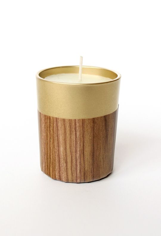 DIY retro faux wood candle | sugar & cloth