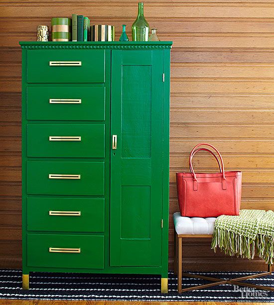 painted kelly green cabinet