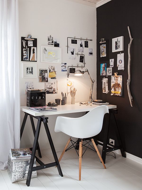 Black and white, shades of grey and wood are seen throughout. Industrial and eth...