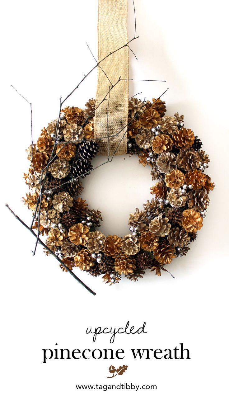 How to update a thrifted pinecone wreath. inspiring Fall craft idea!