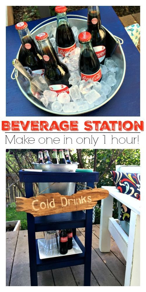 Make your own beverage station for your patio with this easy DIY tutorial!