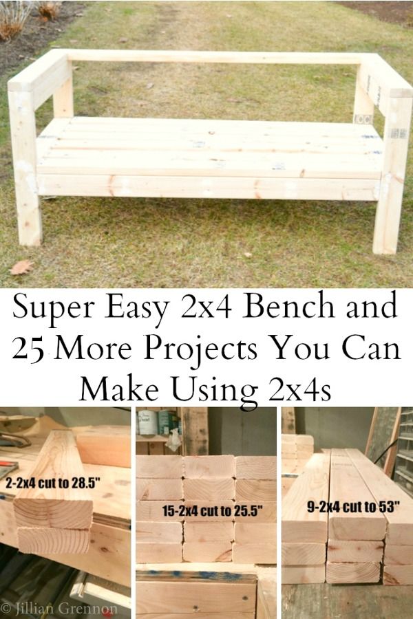 This 2x4 bench looks so easy to build! No fancy cuts, no complicated instruction...