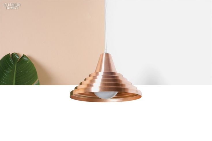 10 Lighting Fixtures Tinged With Pink | Meso pendant fixture in hand-spun copper...