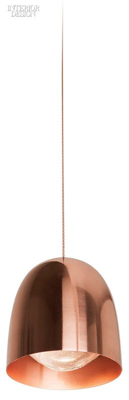 10 Lighting Fixtures Tinged With Pink | Speers pendant fixture in copper and bra...