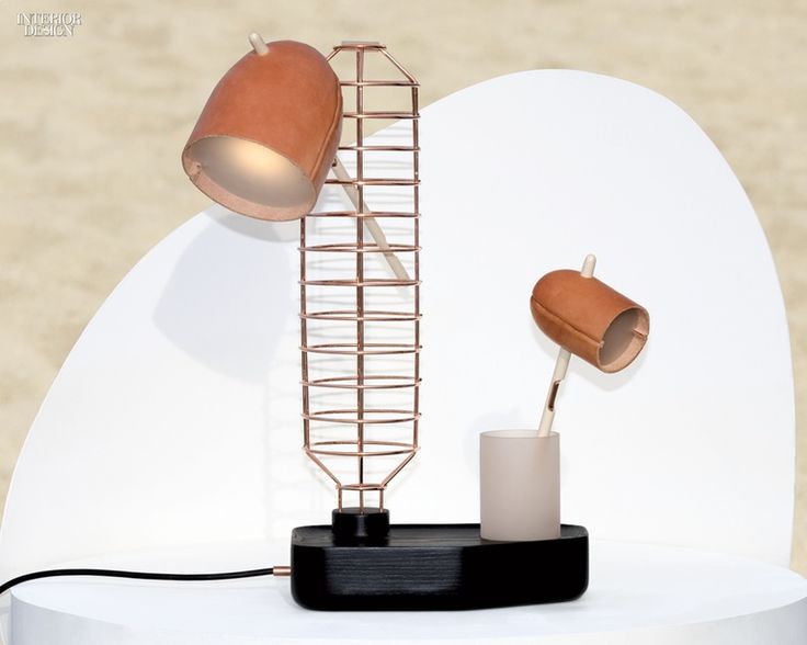 Editors' Picks: 90 Amazing Light Fixtures | Standard table lamp in oak, copper, ...