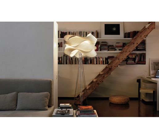 LINK by LZF Lamps makes beautiful use of wood veneer Möbius strips piled on top...