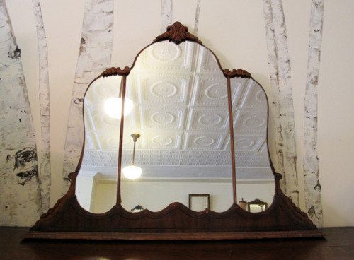 Antique Art Deco Triptych Vanity Mirror