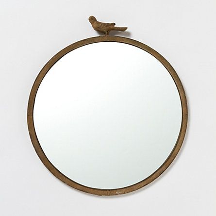 Antiqued Bird Mirror