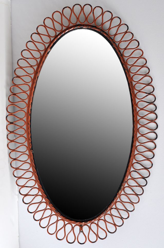 Large Oval Mirror by Mathieu Mategot
