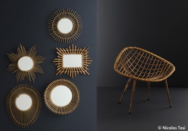 Miroirs et fauteuil inspiré du Diamond de Bertoïa - © NicolasTosi