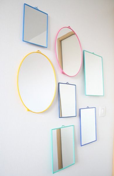 Revive | find old mirrors at the flea market and repaint the edges in fun colors