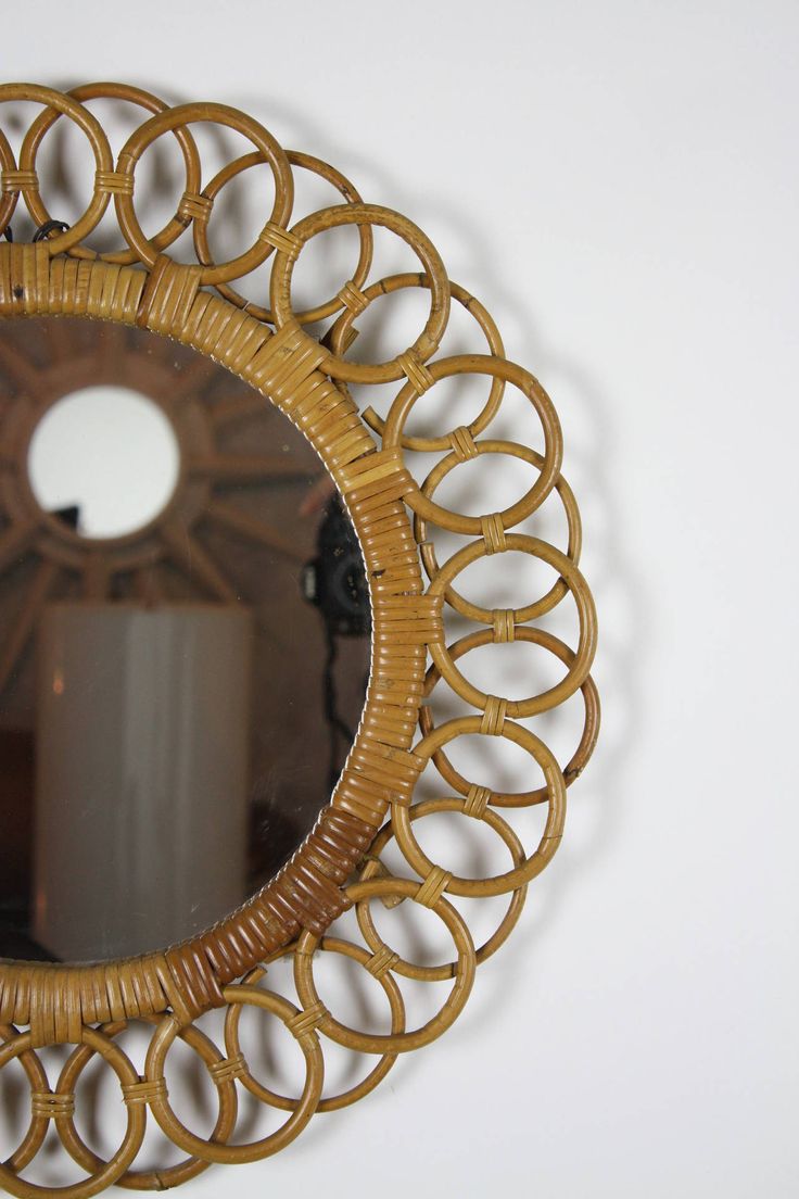 Spanish Bamboo Circular Mirror | From a unique collection of antique and modern ...
