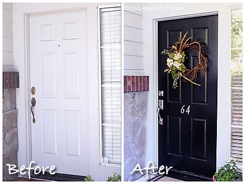 Front door makeover.. new paint, hardware and house numbers.
