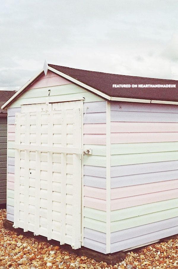 Pastel beach hut