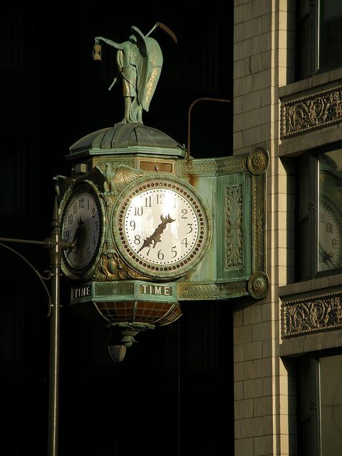 art nouveau clock in Chicago This art nouveau clock is attached to the north-eas...