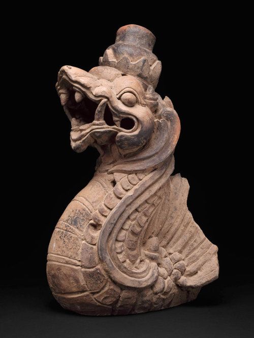 Indonesia Eastern Java Dragon-Shaped Architectural Ornament, 13th/14th century A...