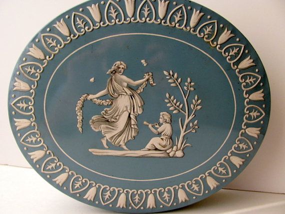 Vintage Cookie Tin Wedgewood Blue by ADoseOfAlchemy on Etsy